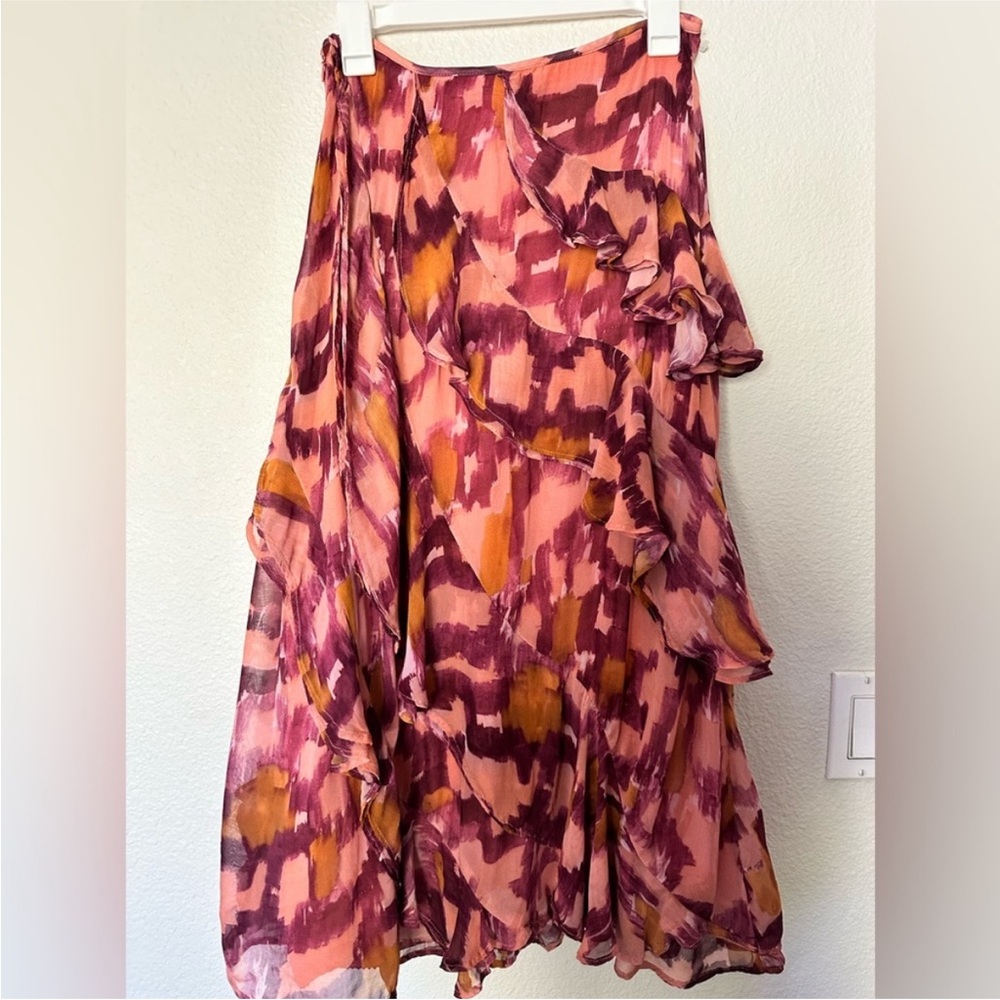 Anthropologie midi ruffle skirt size 8